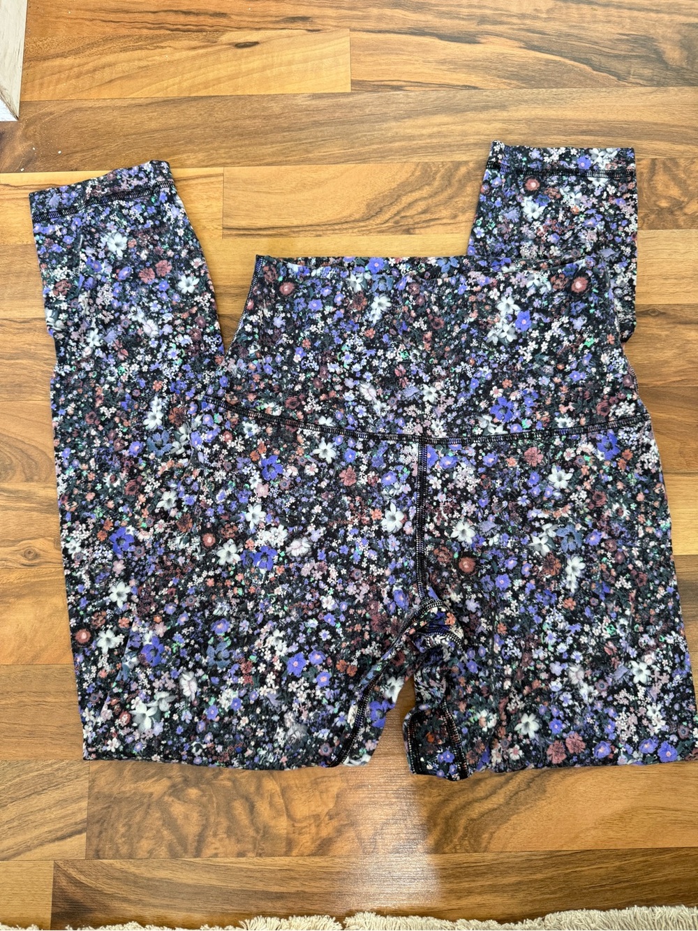 lululemon athletica Floral Print Align High-Rise Leggings - Black & Purple Multi